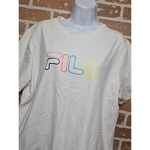 Fila Women Miss Eagle Tee Sz XL White Ladies Shirt  READ!